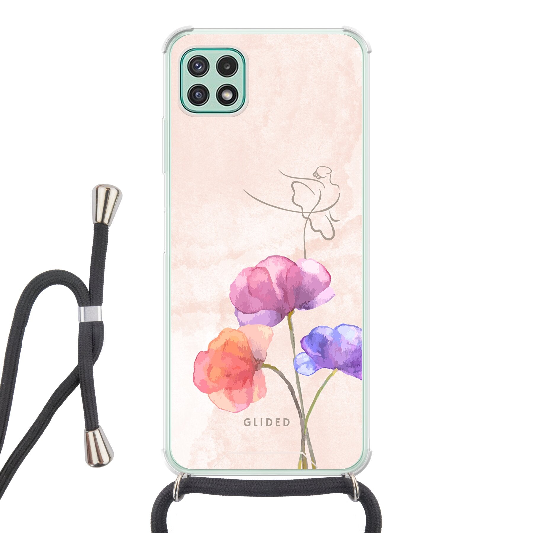 Blossom - Samsung Galaxy A22 5G Handyhülle Crossbody case mit Band