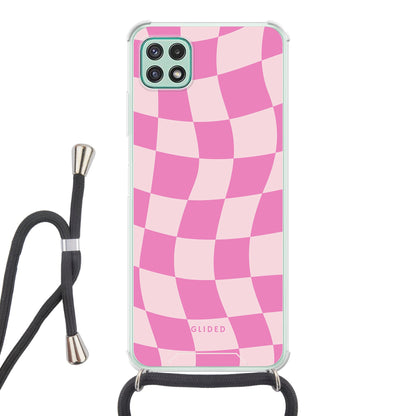 Pink Chess - Samsung Galaxy A22 5G Handyhülle Crossbody case mit Band