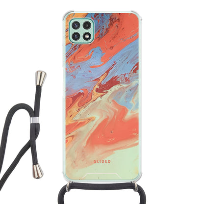 Watercolor - Samsung Galaxy A22 5G Handyhülle Crossbody case mit Band