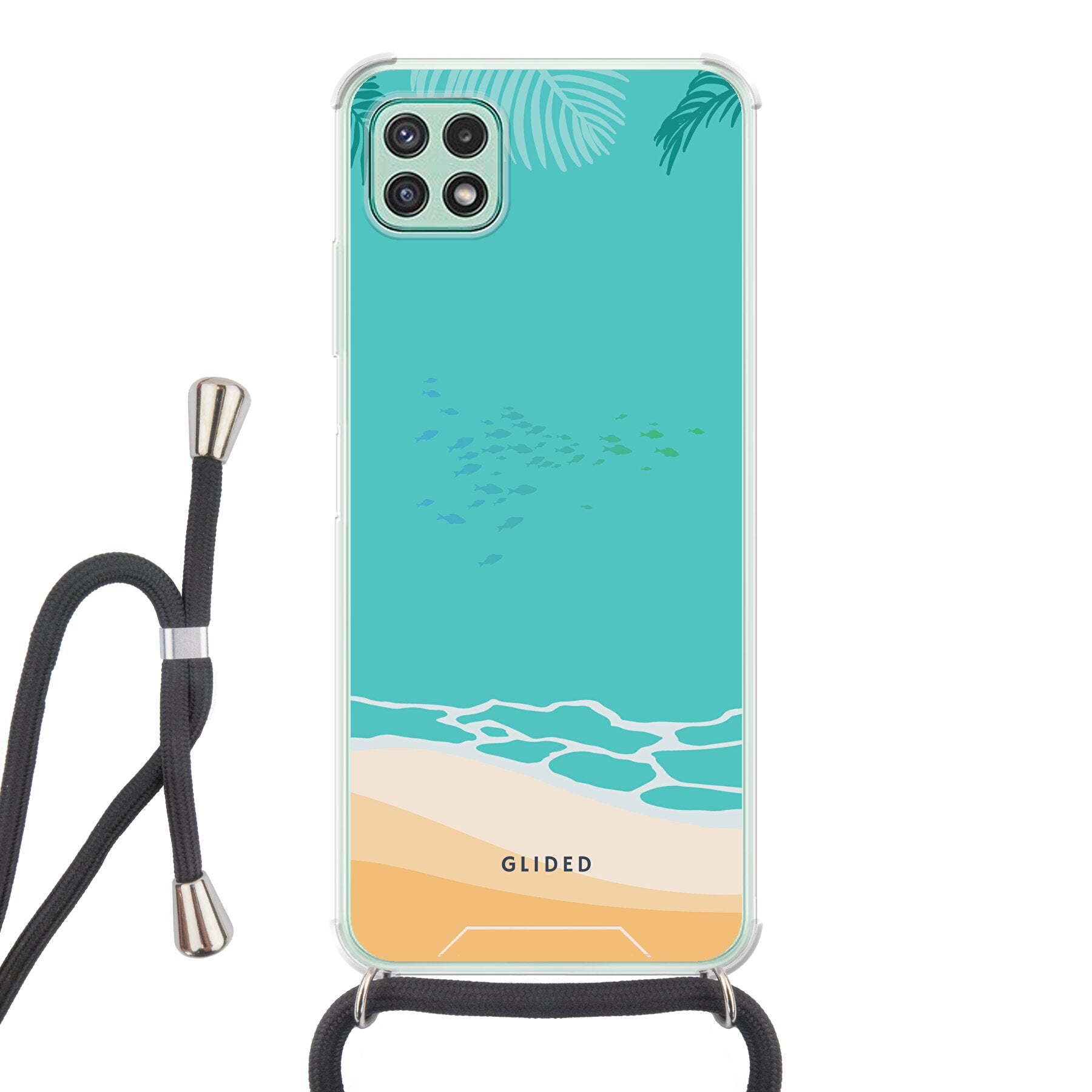 Beachy - Samsung Galaxy A22 5G Handyhülle Crossbody case mit Band