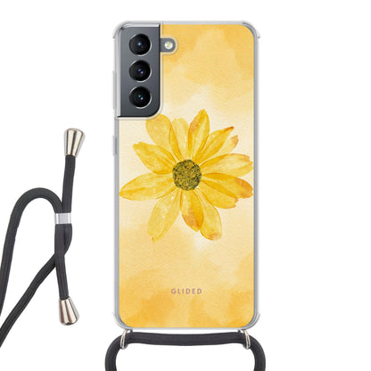 Yellow Flower - Samsung Galaxy S21 5G Handyhülle Crossbody case mit Band