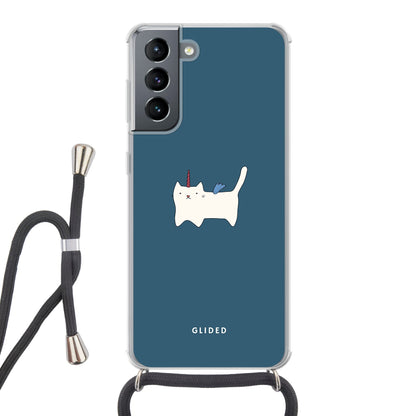 Wonder Cat - Samsung Galaxy S21 5G Handyhülle Crossbody case mit Band