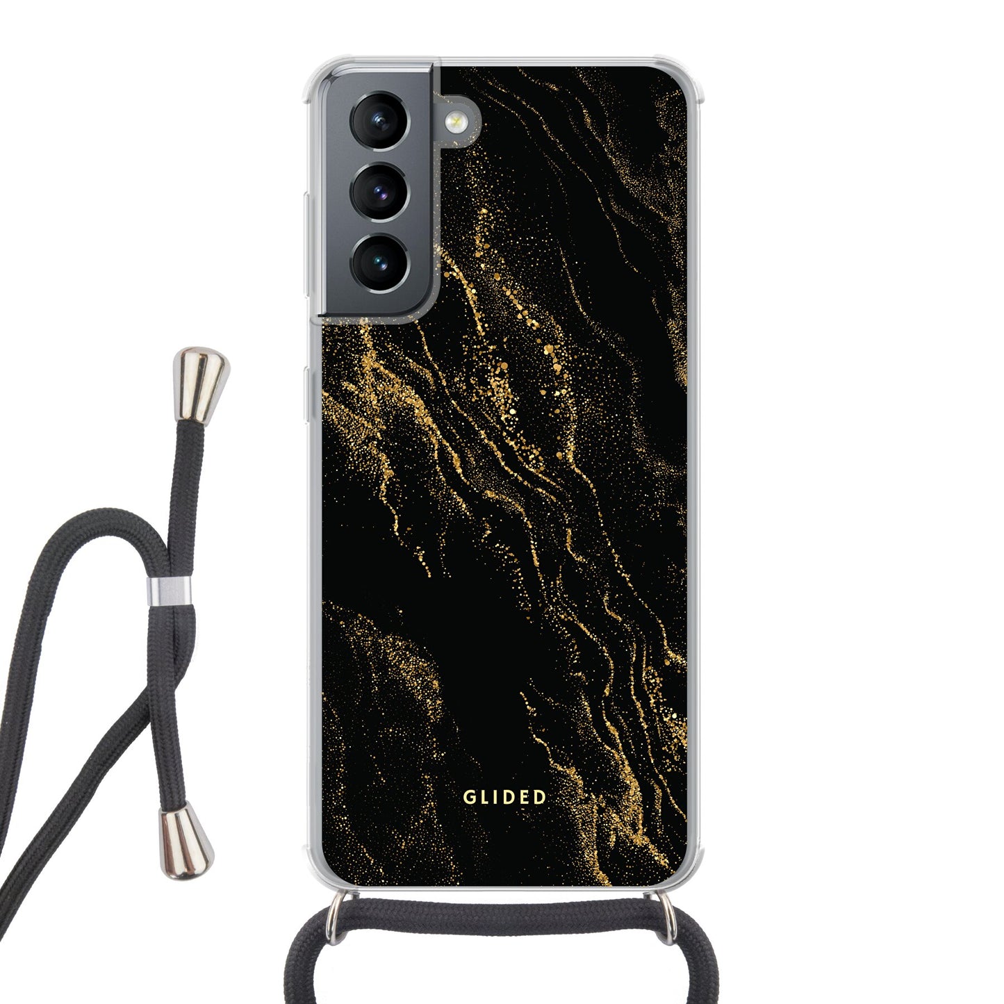 Black Marble - Samsung Galaxy S21 5G Handyhülle Crossbody case mit Band