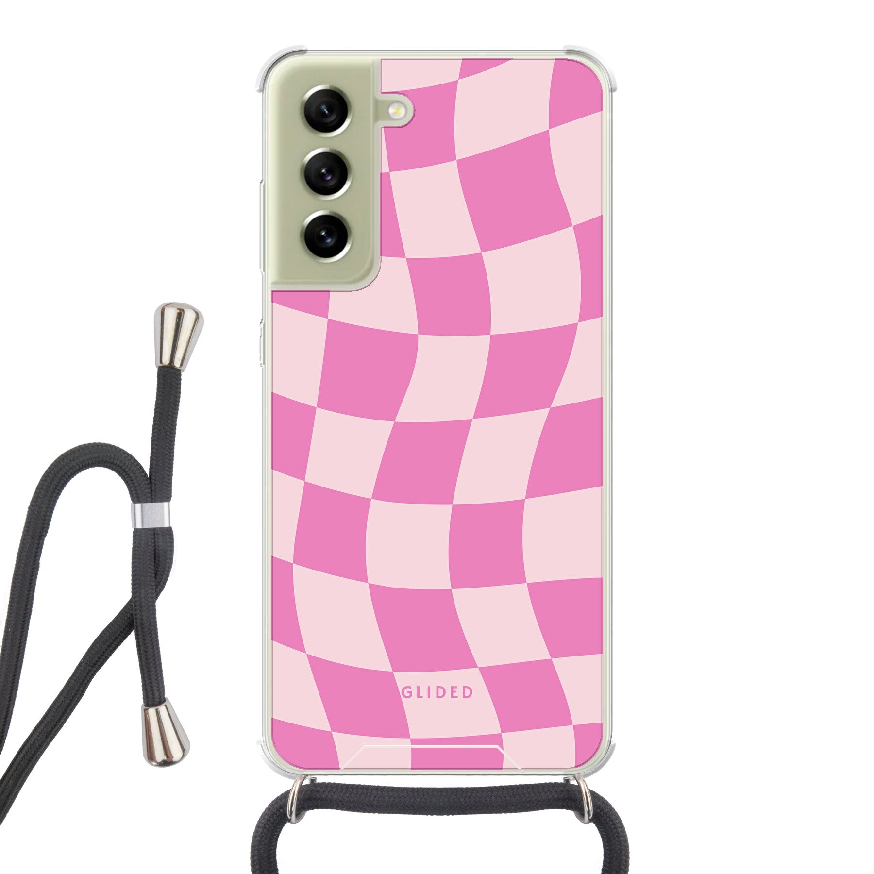 Pink Chess - Samsung Galaxy S21 FE Handyhülle Crossbody case mit Band
