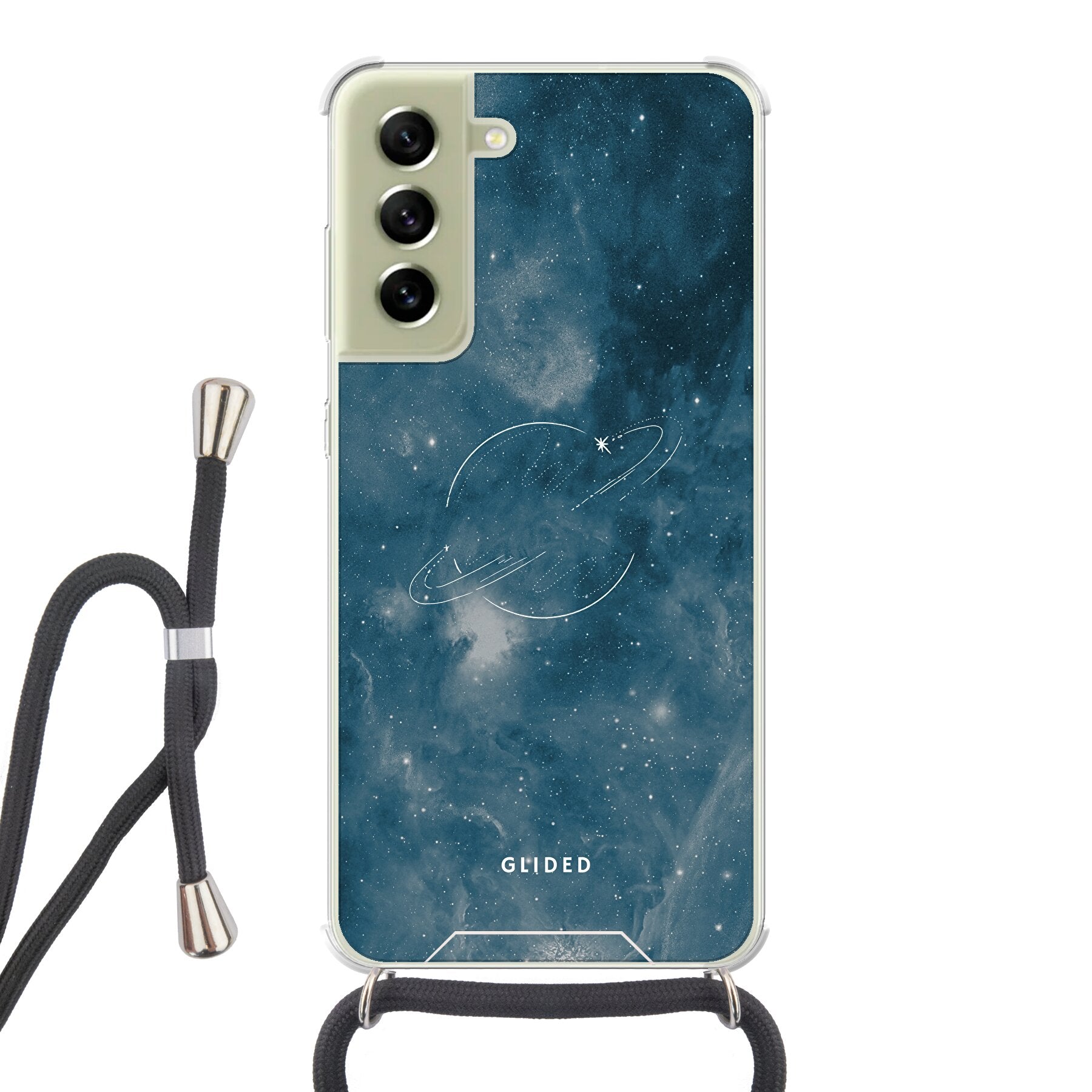 Space Time - Samsung Galaxy S21 FE Handyhülle Crossbody case mit Band