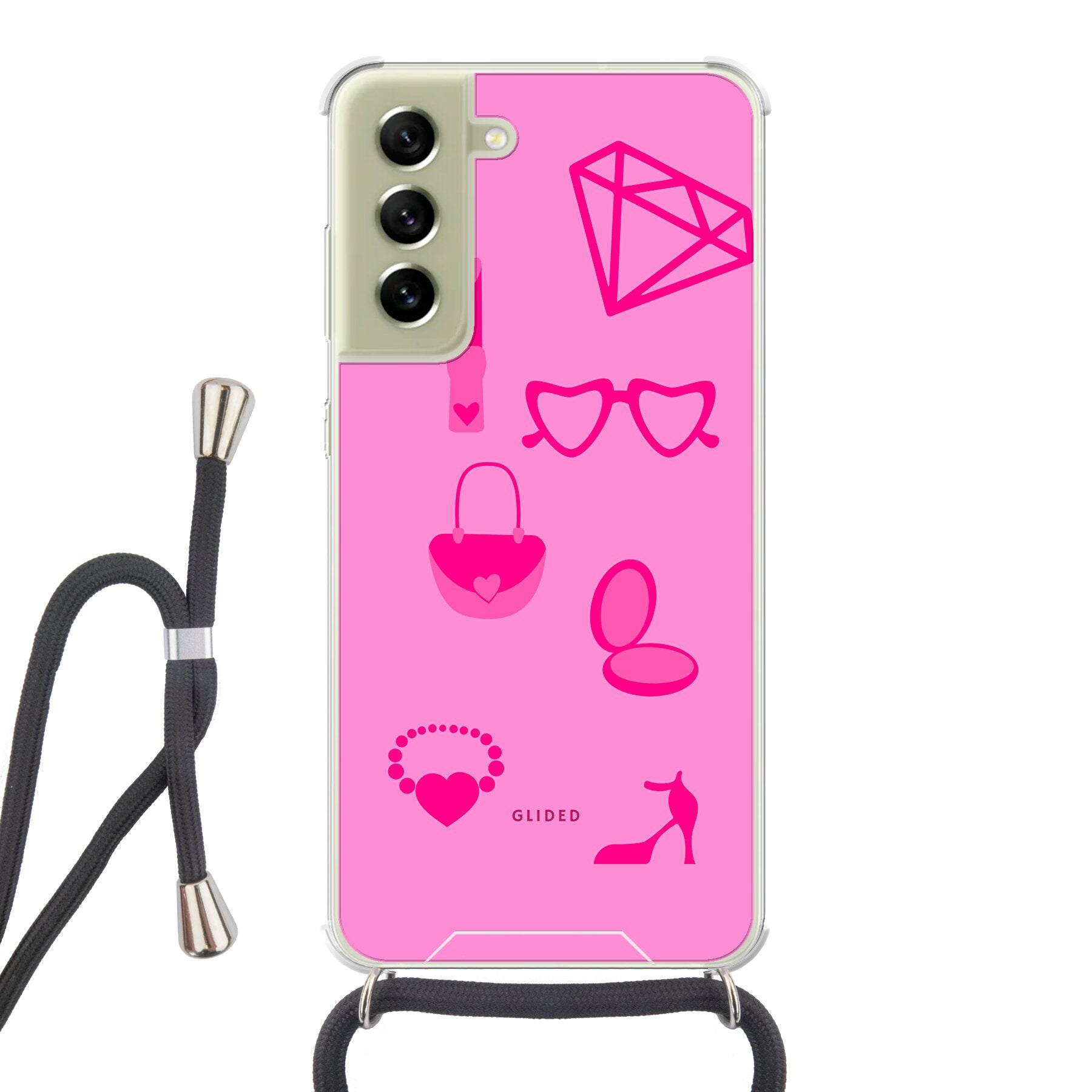 Glamor - Samsung Galaxy S21 FE Handyhülle Crossbody case mit Band