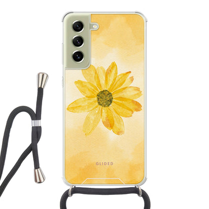 Yellow Flower - Samsung Galaxy S21 FE Handyhülle Crossbody case mit Band