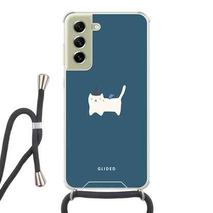 Wonder Cat - Samsung Galaxy S21 FE Handyhülle Crossbody case mit Band