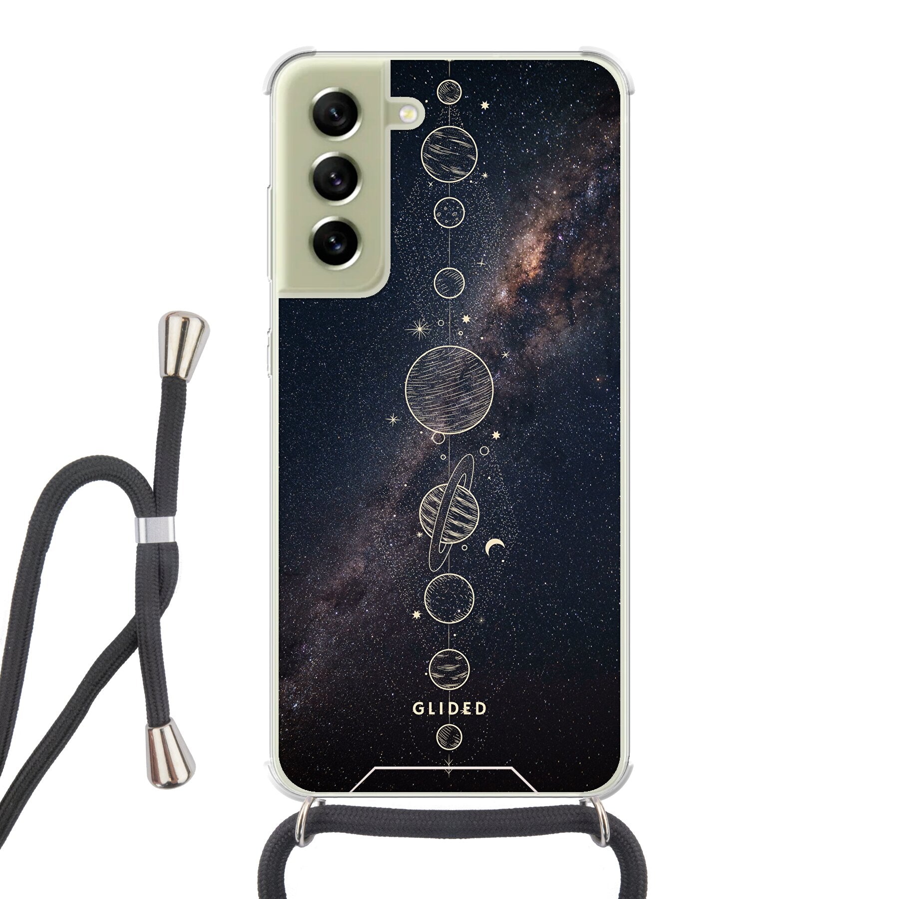 Planets - Samsung Galaxy S21 FE Handyhülle Crossbody case mit Band