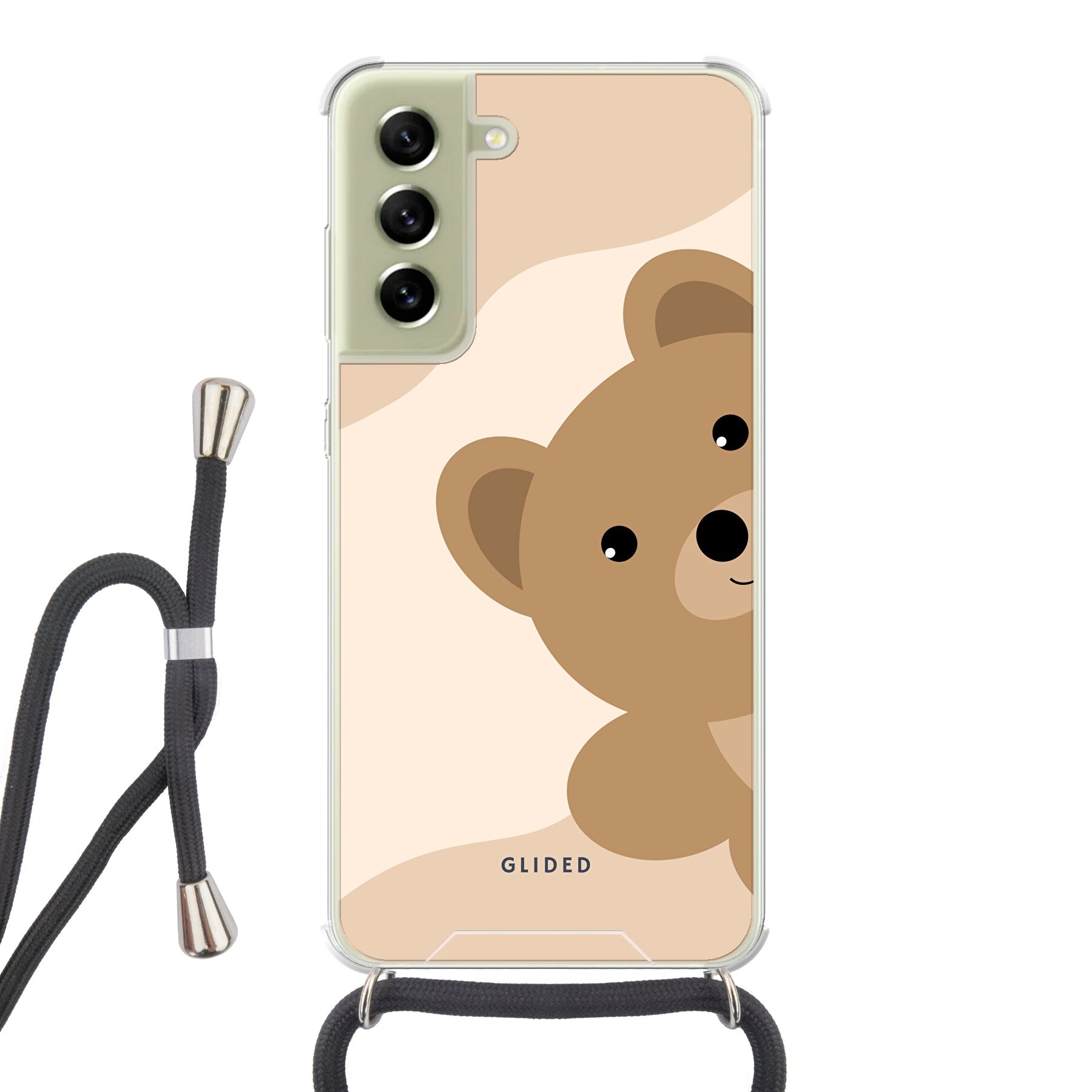 BearLove Left - Samsung Galaxy S21 FE Handyhülle Crossbody case mit Band