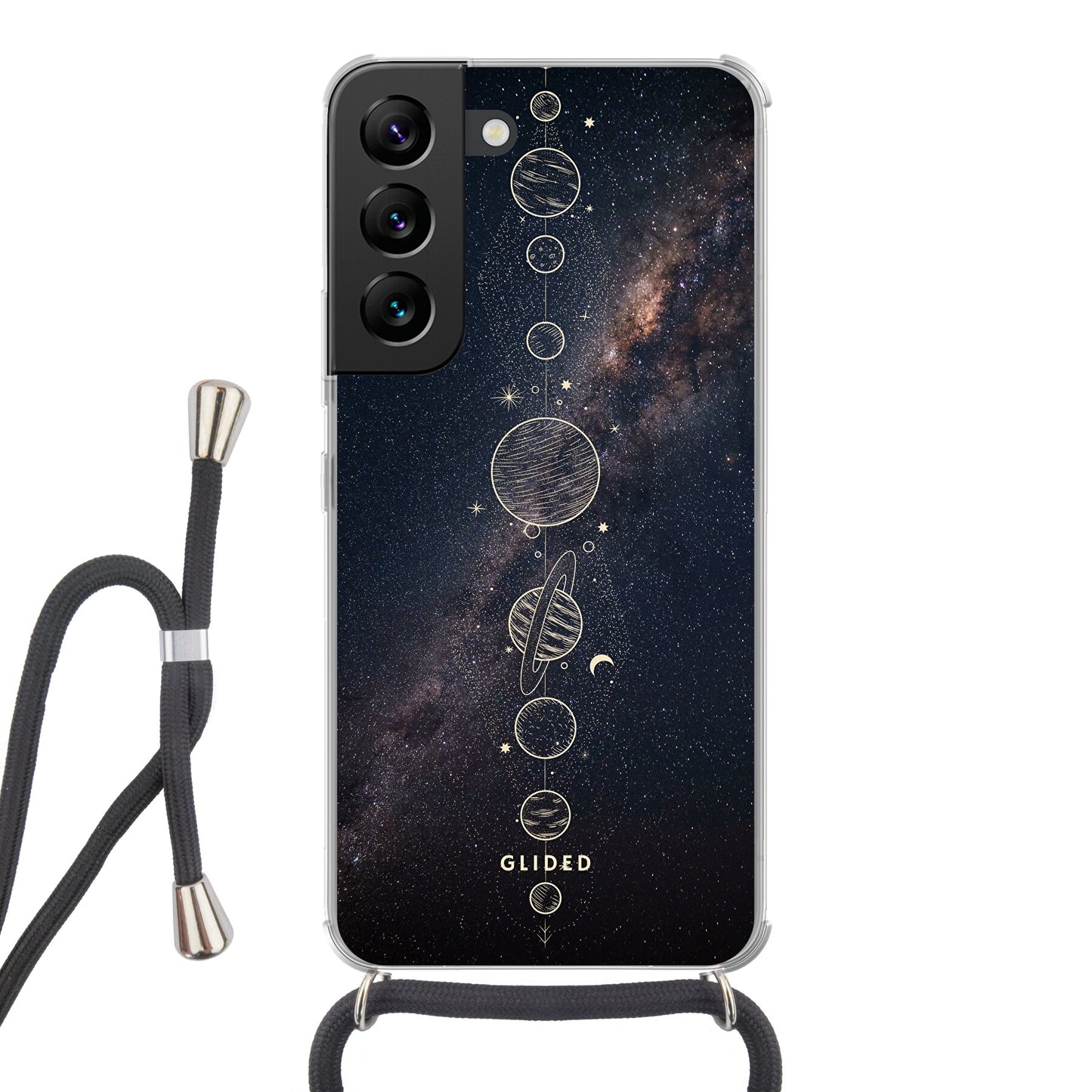 Planets - Samsung Galaxy S22 Handyhülle Crossbody case mit Band