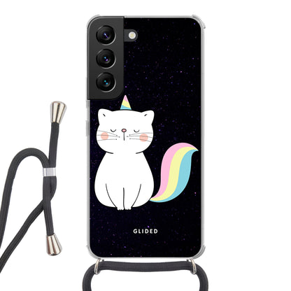 Unicorn Cat - Samsung Galaxy S22 Handyhülle Crossbody case mit Band