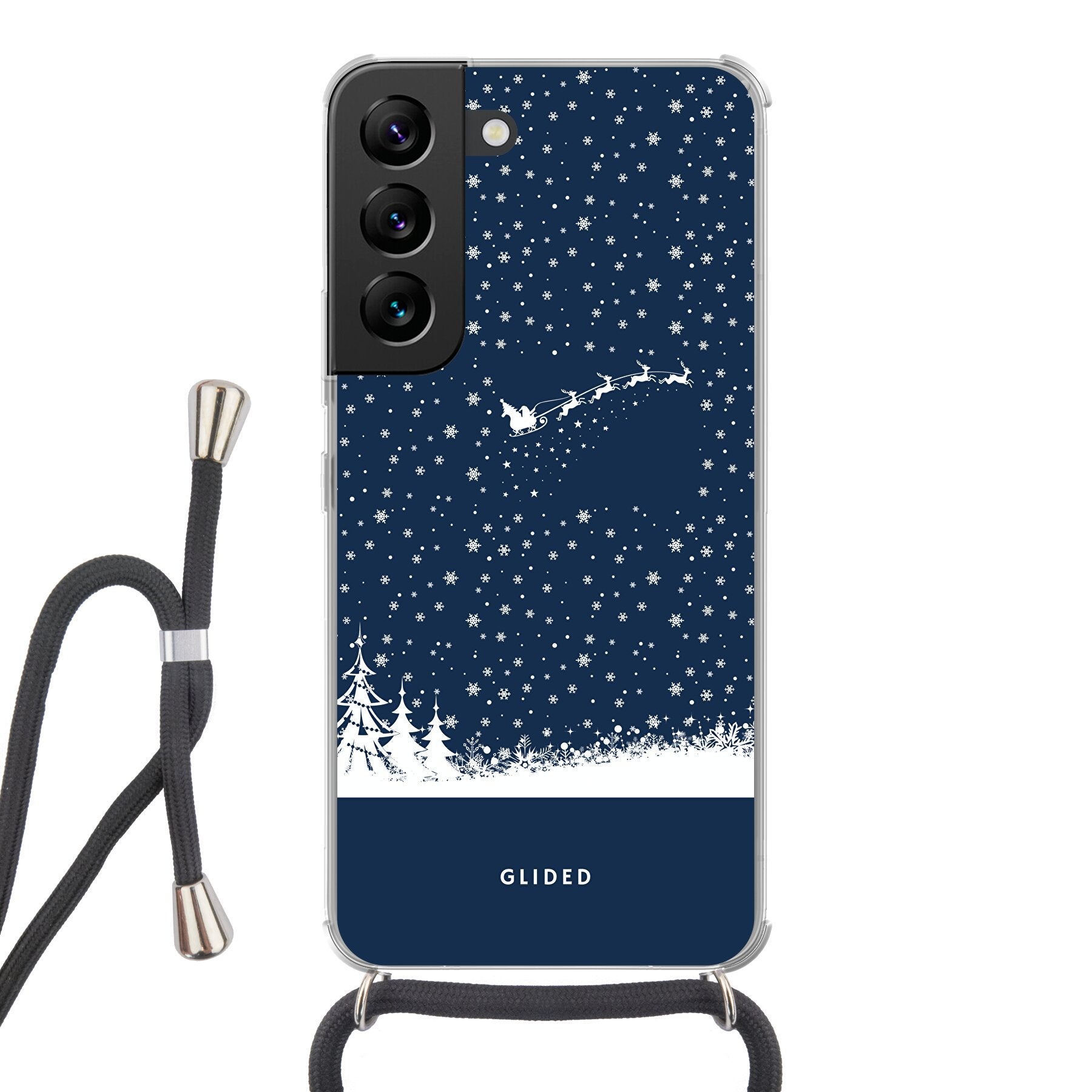Flying Santa - Samsung Galaxy S22 Handyhülle Crossbody case mit Band