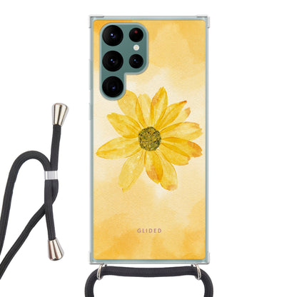 Yellow Flower - Samsung Galaxy S22 Ultra Handyhülle Crossbody case mit Band