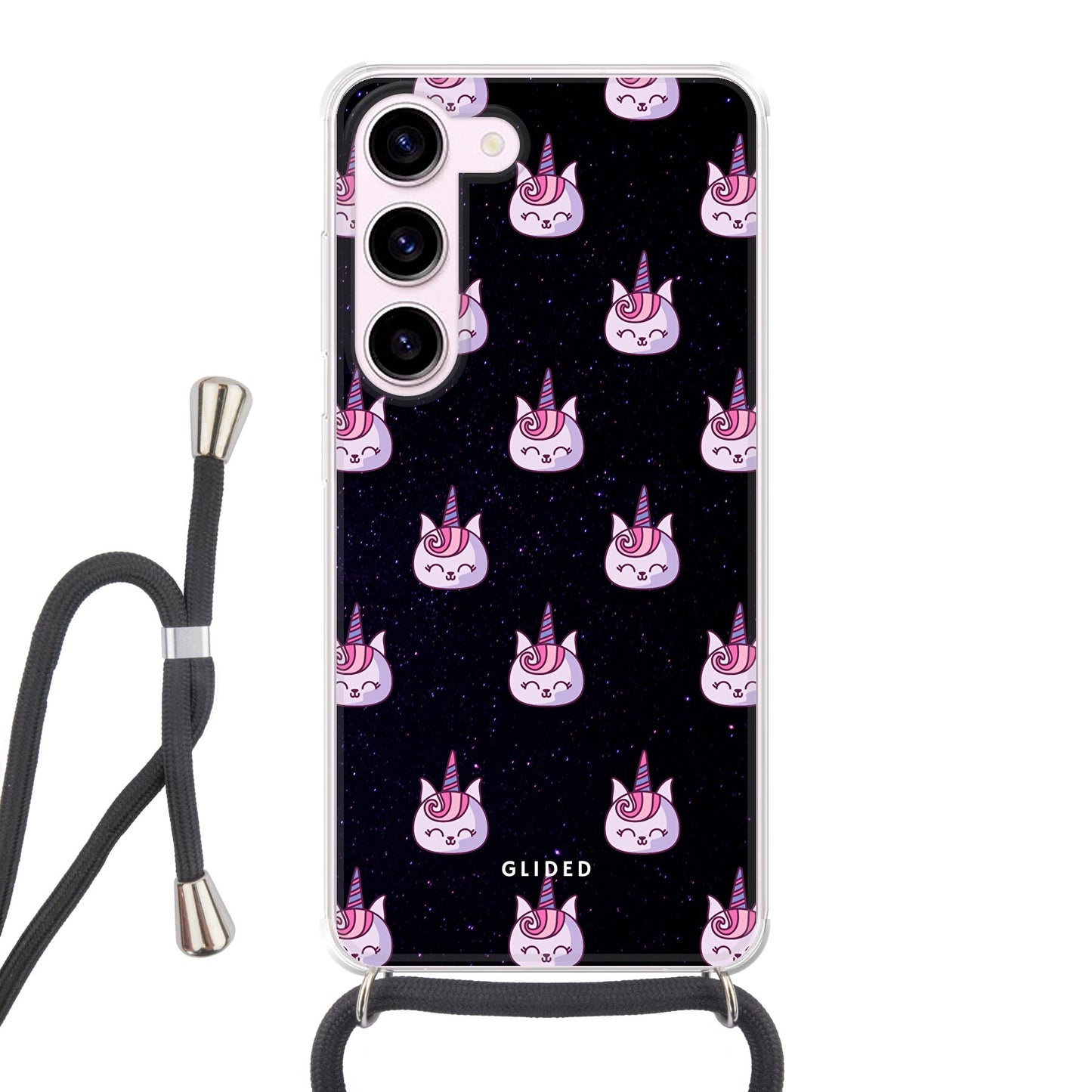 Unicorn Meow - Samsung Galaxy S23 Handyhülle Crossbody case mit Band