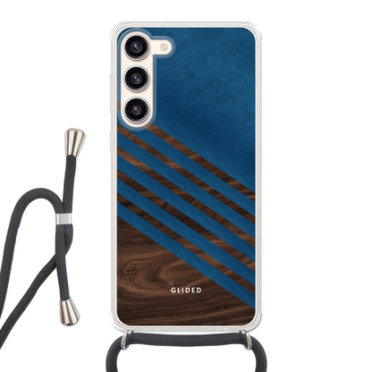 Blue Wood - Samsung Galaxy S23 Plus Handyhülle Crossbody case mit Band