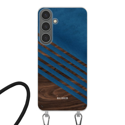 Blue Wood - Samsung Galaxy S24 Plus Handyhülle Crossbody case mit Band