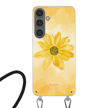 Yellow Flower - Samsung Galaxy S24 Plus Handyhülle Crossbody case mit Band