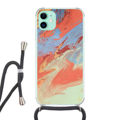 Watercolor - iPhone 11 Handyhülle Crossbody case mit Band