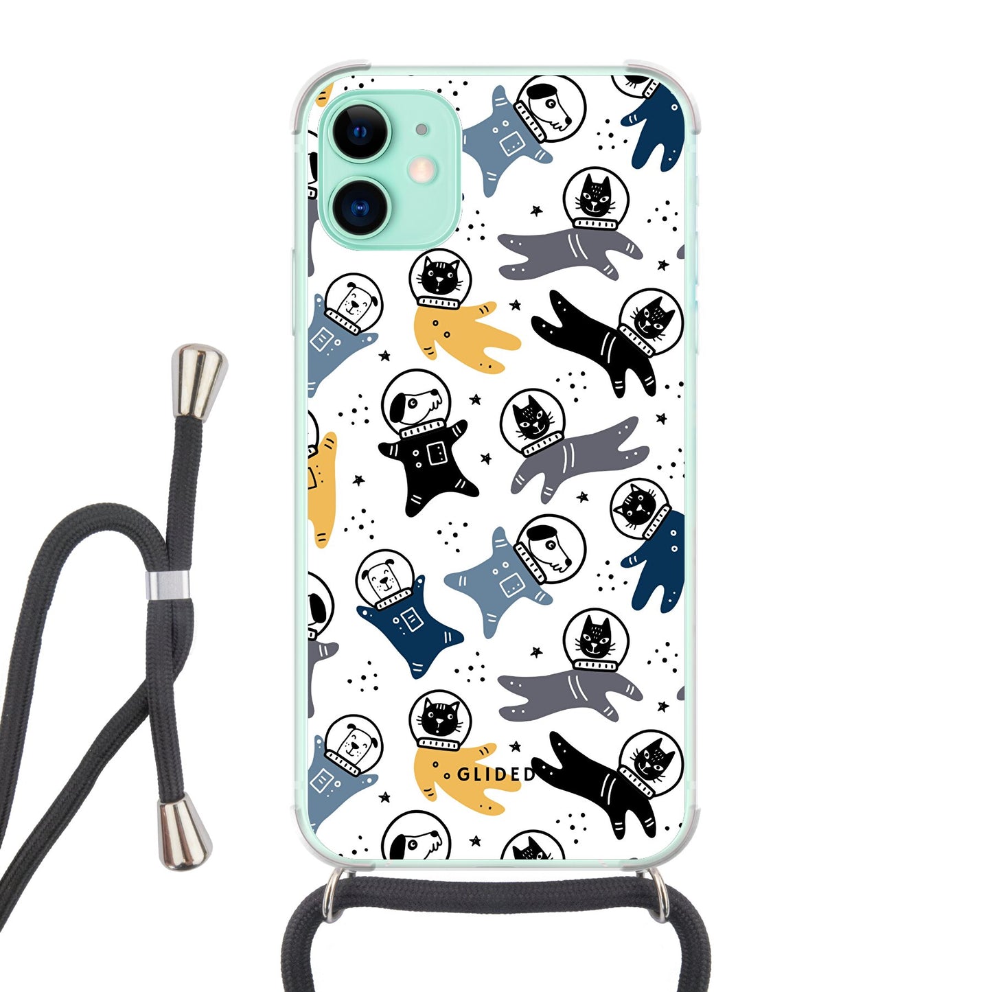 Paws Space - iPhone 11 Handyhülle Crossbody case mit Band