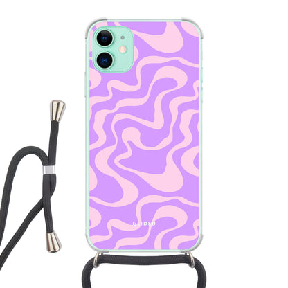 Purple Wave - iPhone 11 Handyhülle Crossbody case mit Band