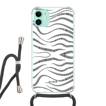 Binary Code - iPhone 11 Handyhülle Crossbody case mit Band