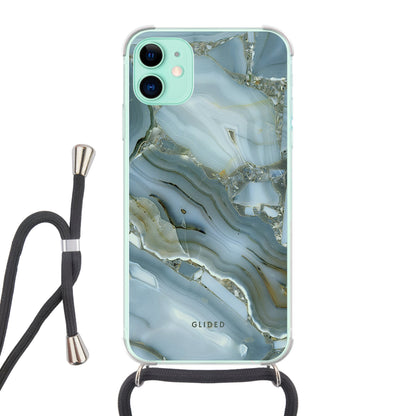 Green Marble - iPhone 11 Handyhülle Crossbody case mit Band