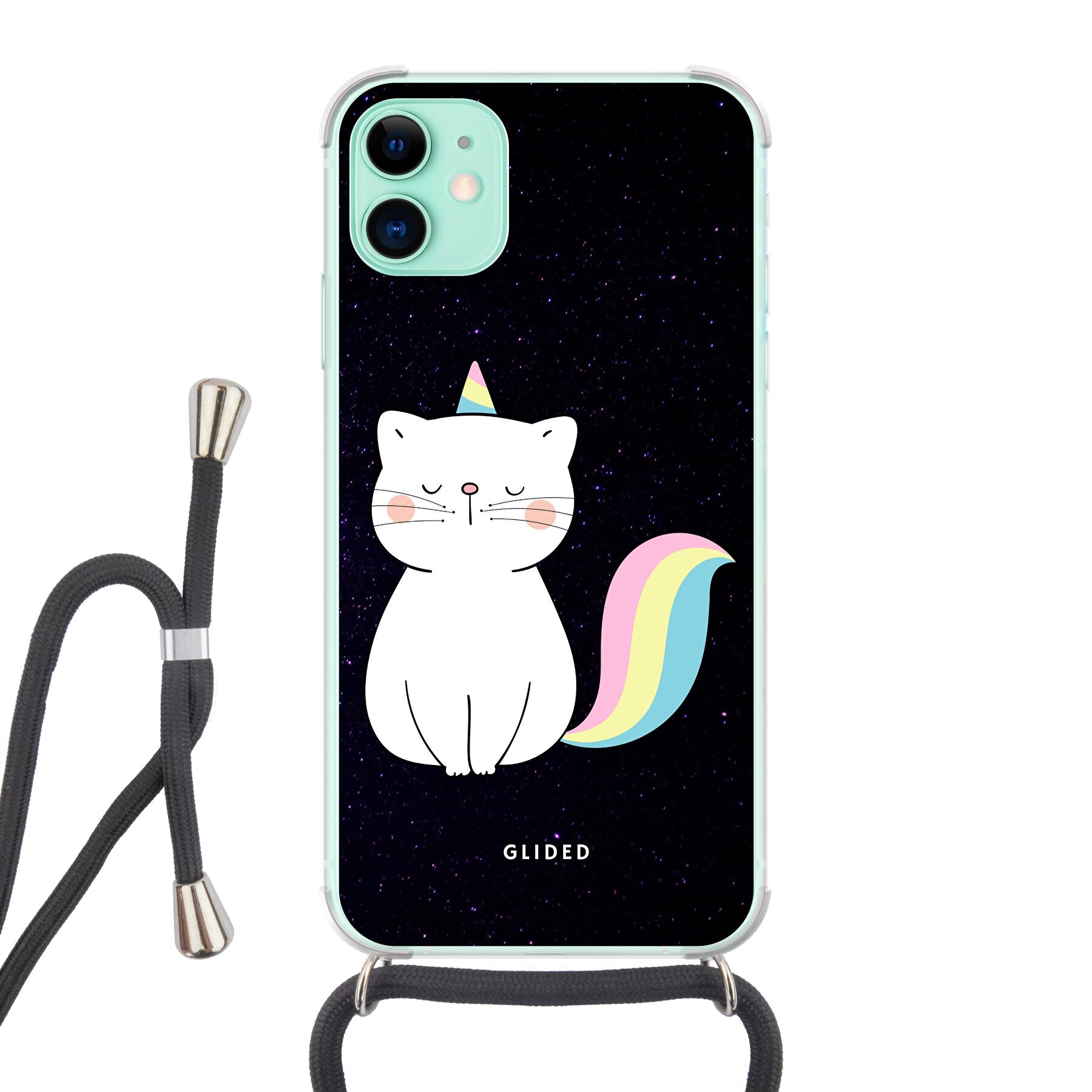 Unicorn Cat - iPhone 11 Handyhülle Crossbody case mit Band