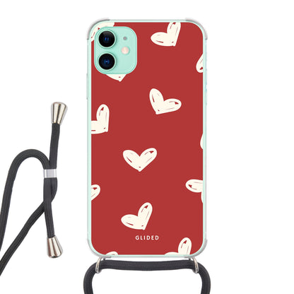 Red Love - iPhone 11 - Crossbody case mit Band