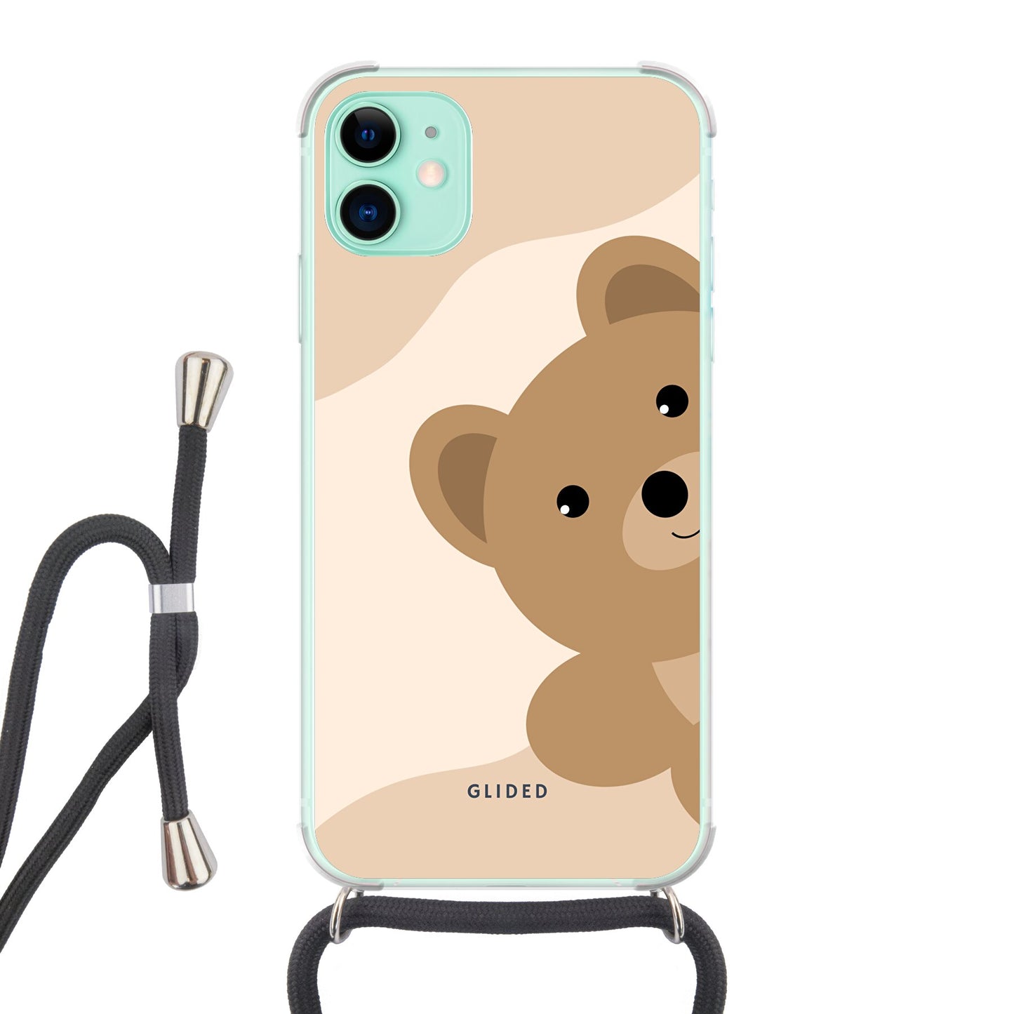 BearLove Left - iPhone 11 Handyhülle Crossbody case mit Band