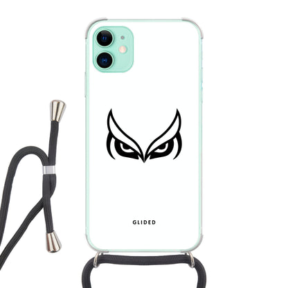 White Owl - iPhone 11 Handyhülle Crossbody case mit Band