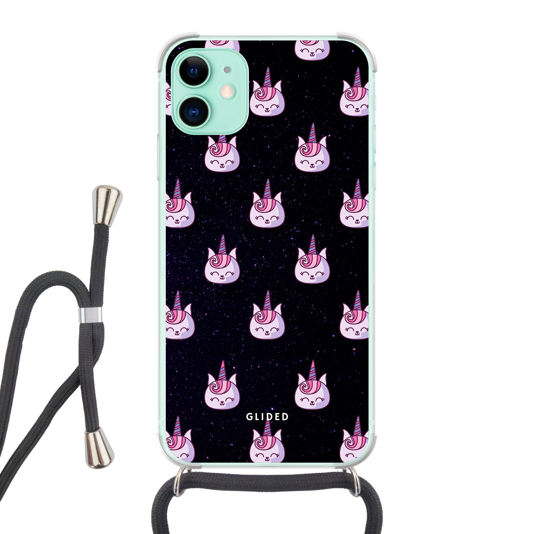 Unicorn Meow - iPhone 11 Handyhülle Crossbody case mit Band