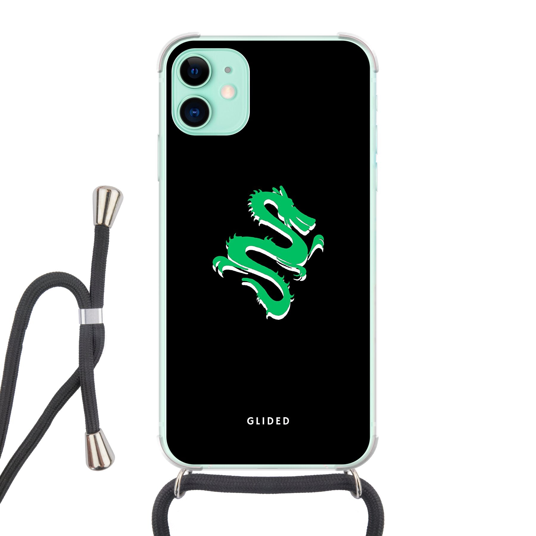 Emerald Dragon - iPhone 11 Handyhülle Crossbody case mit Band