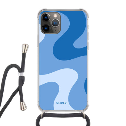 Blue Wave - iPhone 11 Pro Handyhülle Crossbody case mit Band