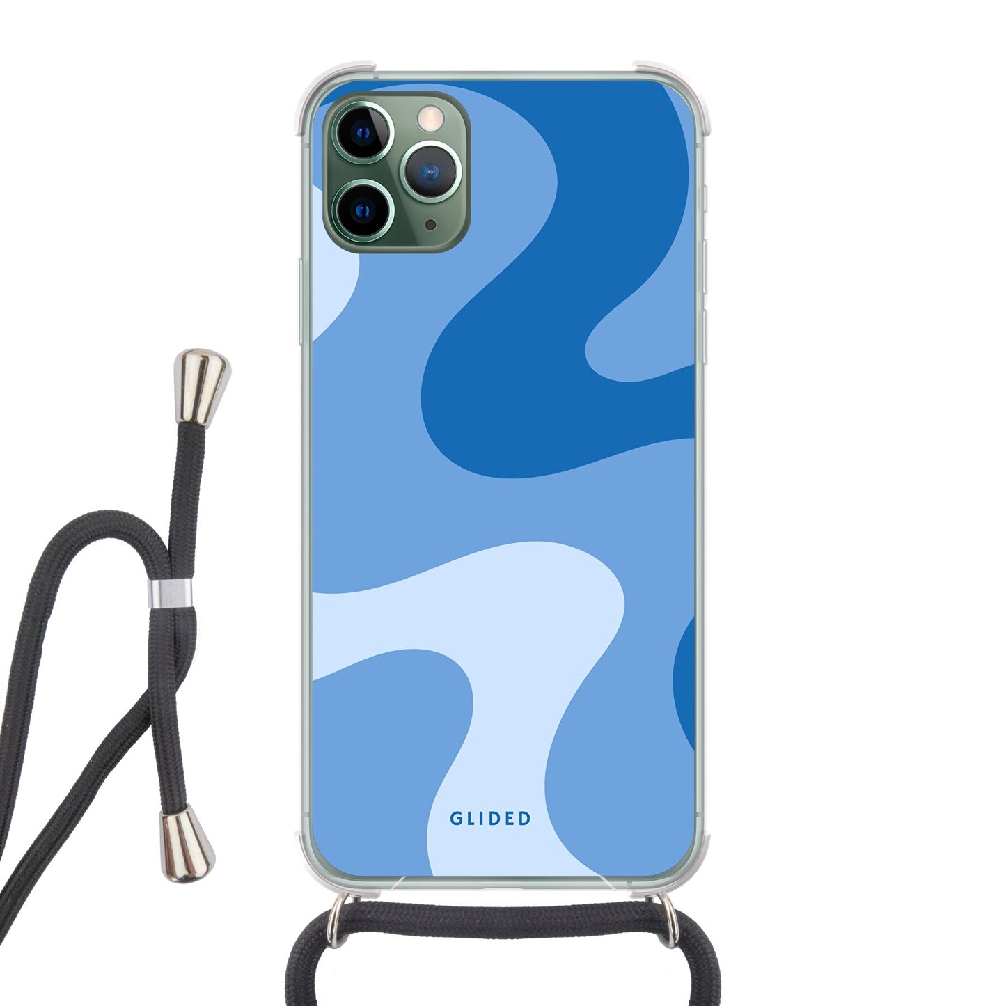 Blue Wave - iPhone 11 Pro Max Handyhülle Crossbody case mit Band