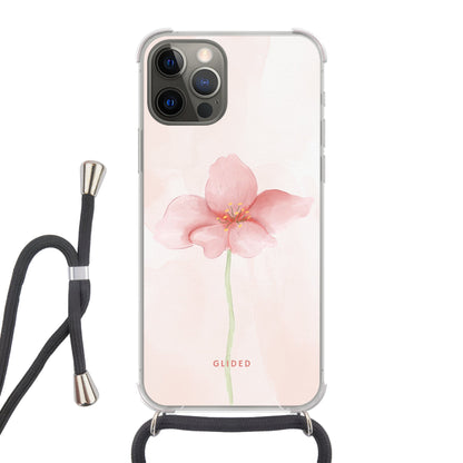 Pastel Flower - iPhone 12 Handyhülle Crossbody case mit Band