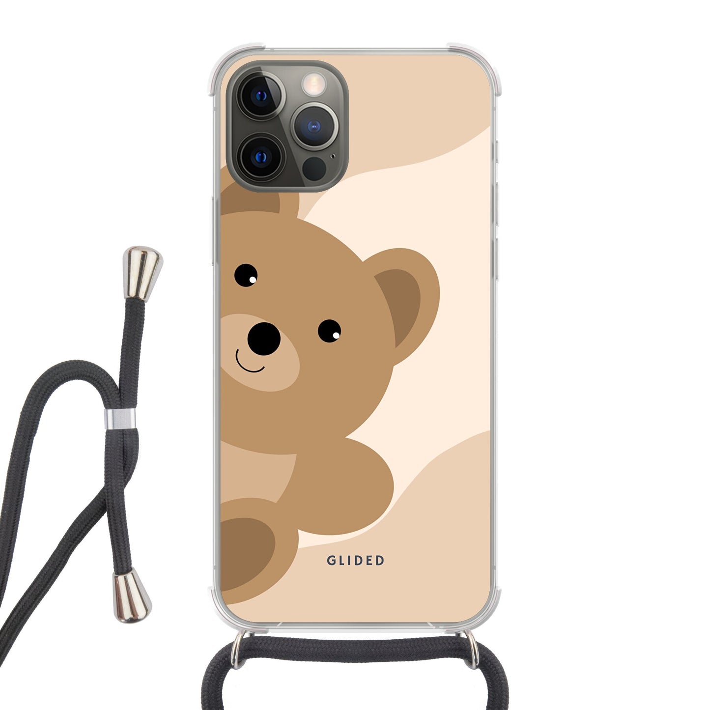 BearLove Right - iPhone 12 Handyhülle Crossbody case mit Band