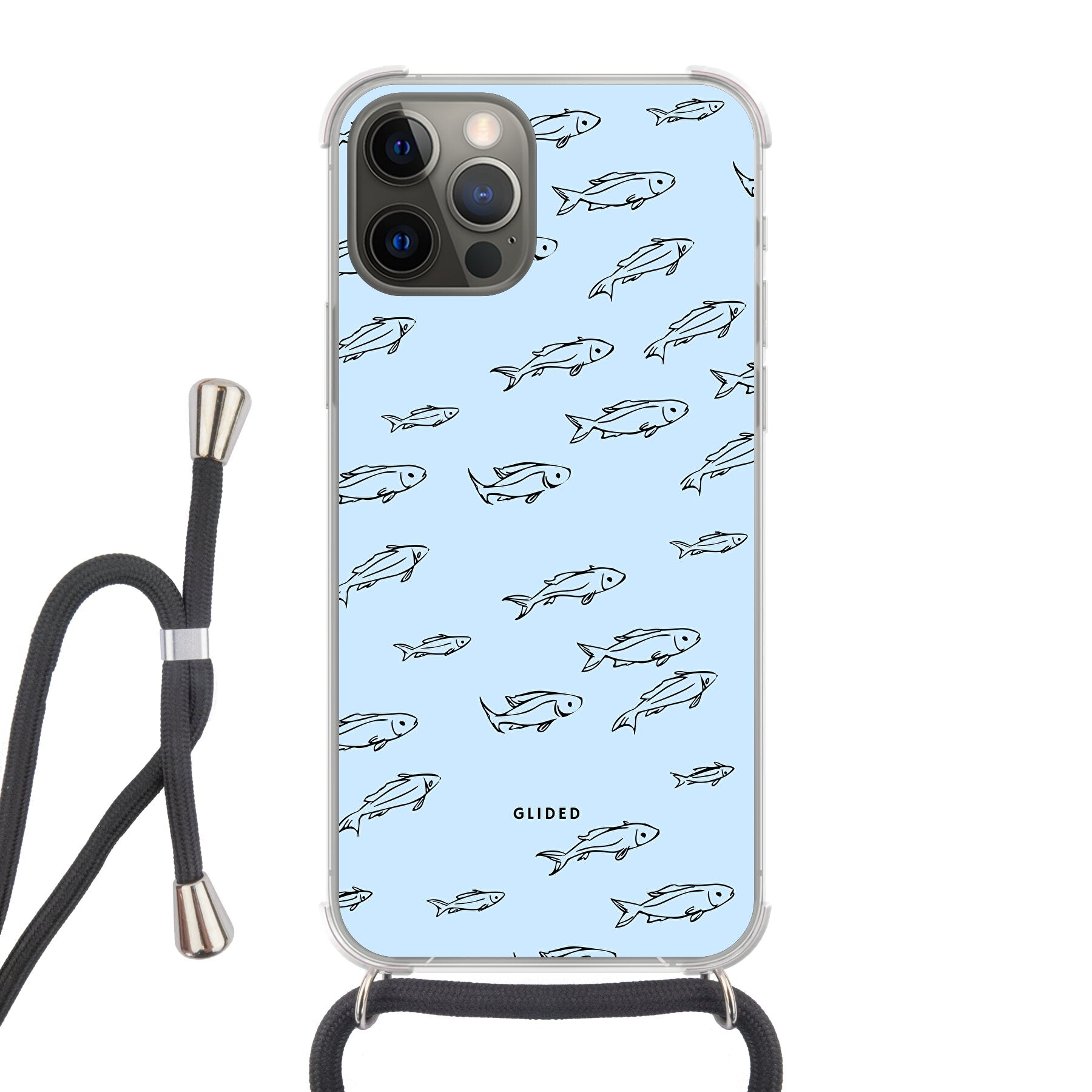 Fishy - iPhone 12 Handyhülle Crossbody case mit Band