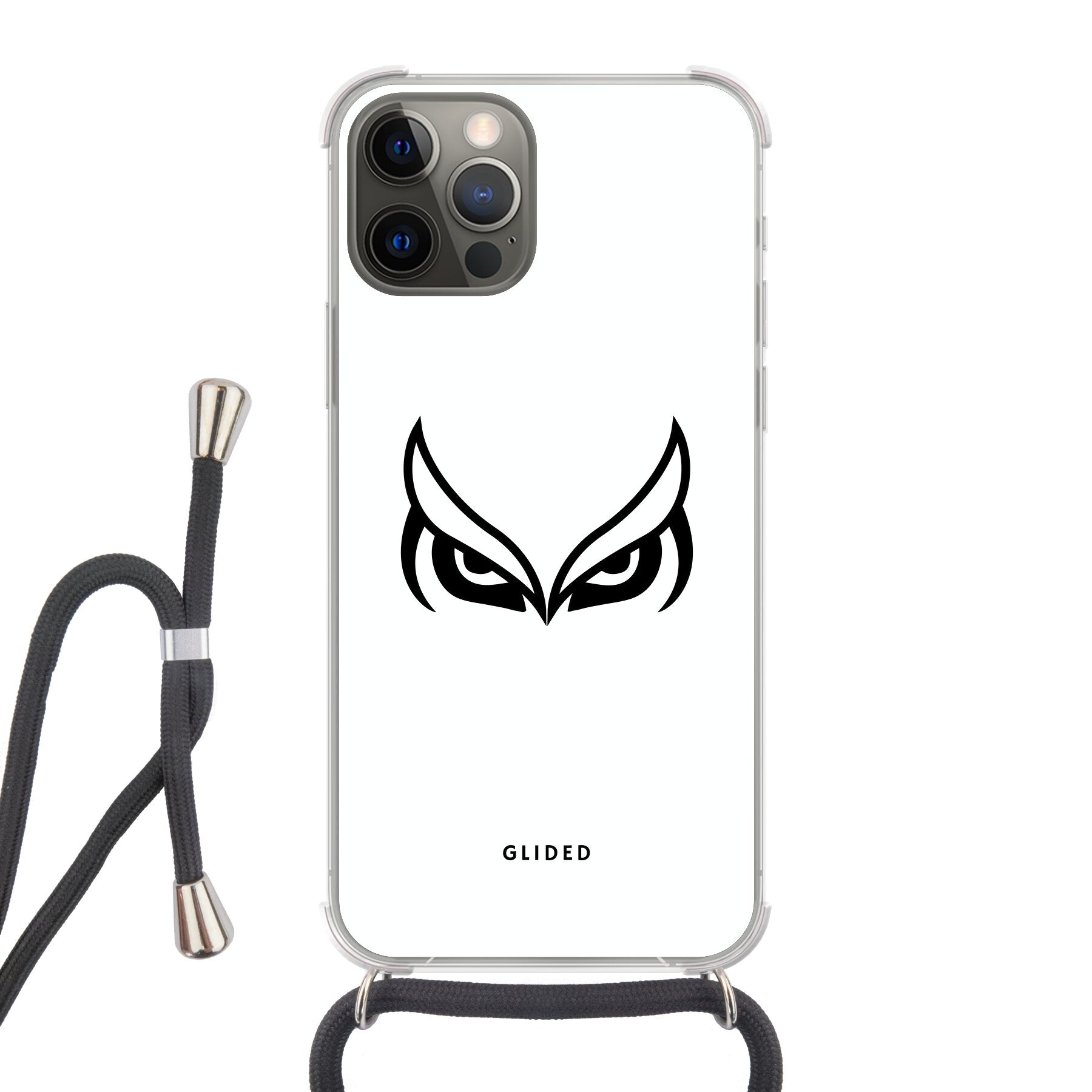 White Owl - iPhone 12 Pro Handyhülle Crossbody case mit Band