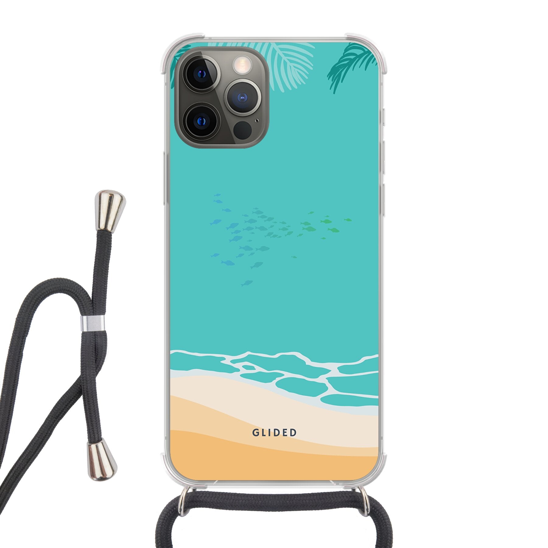 Beachy - iPhone 12 Pro Handyhülle Crossbody case mit Band