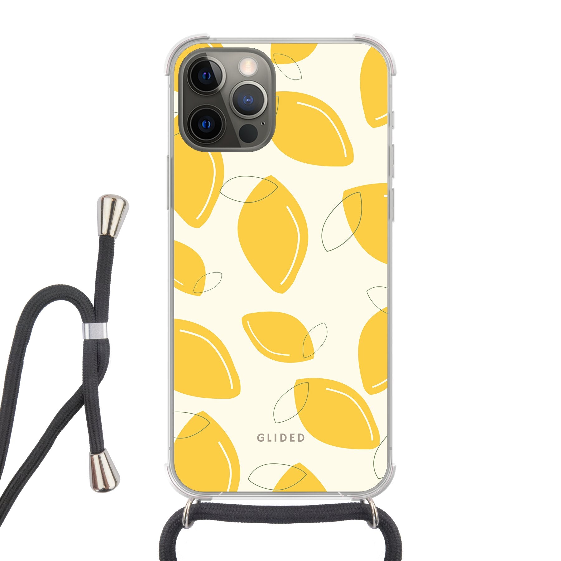 Abstract Lemon - iPhone 12 Pro - Crossbody case mit Band