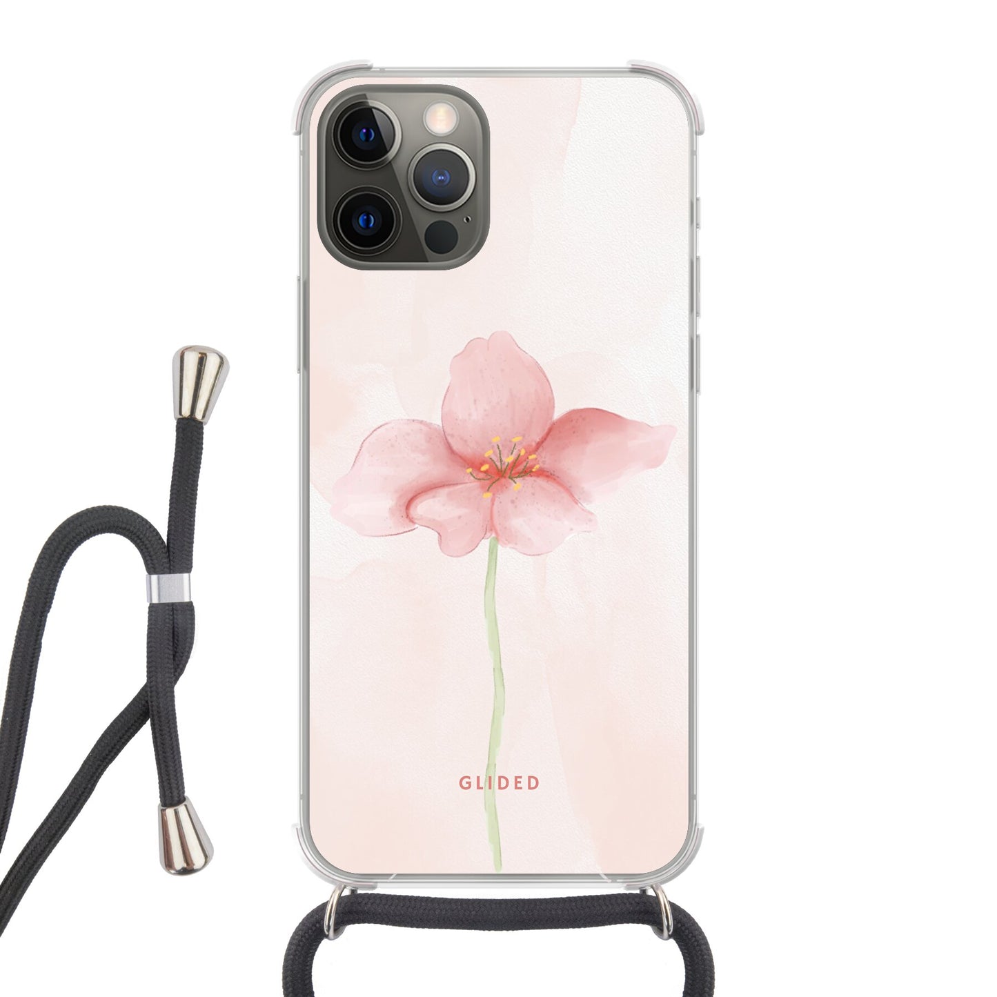 Pastel Flower - iPhone 12 Pro Handyhülle Crossbody case mit Band