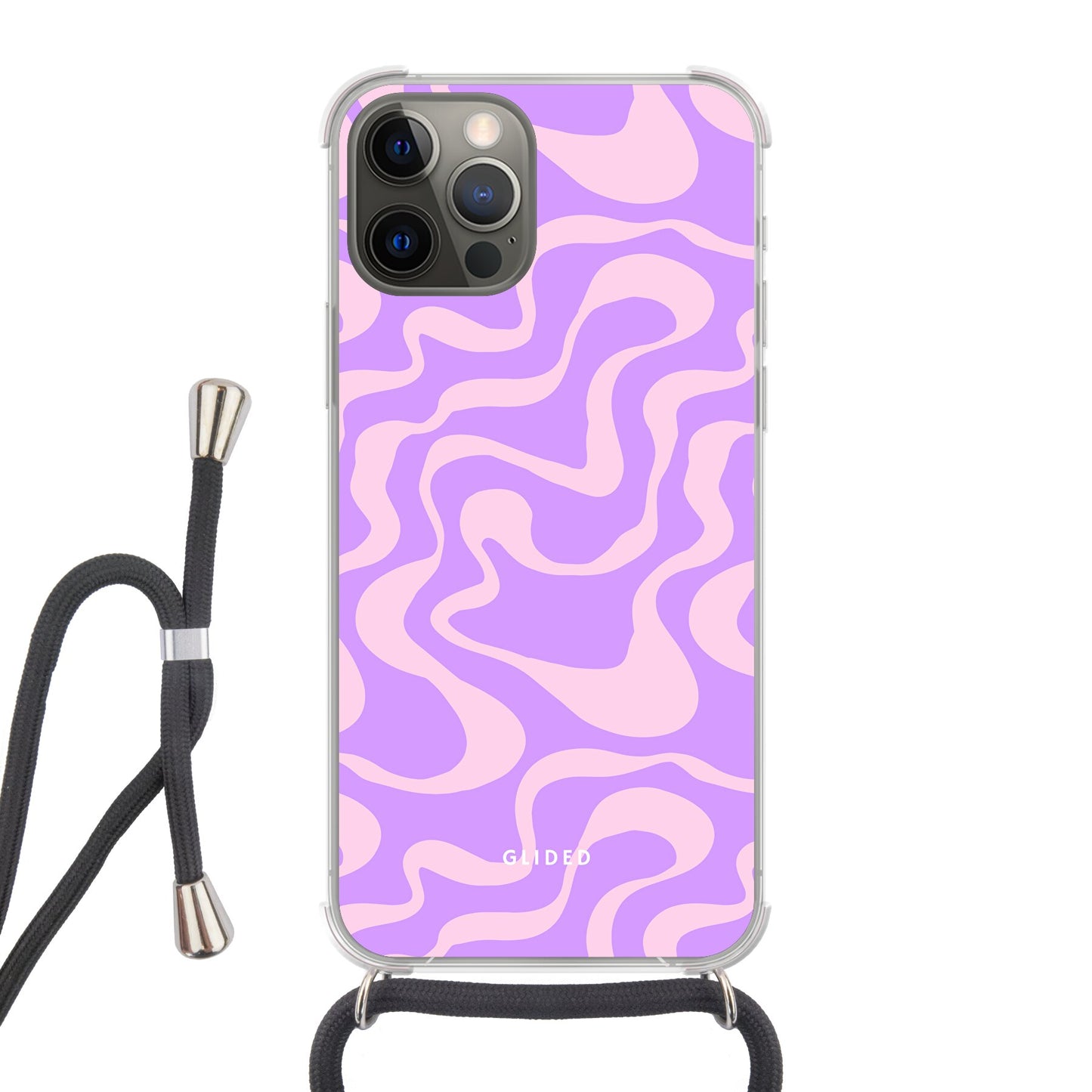 Purple Wave - iPhone 12 Pro Handyhülle Crossbody case mit Band