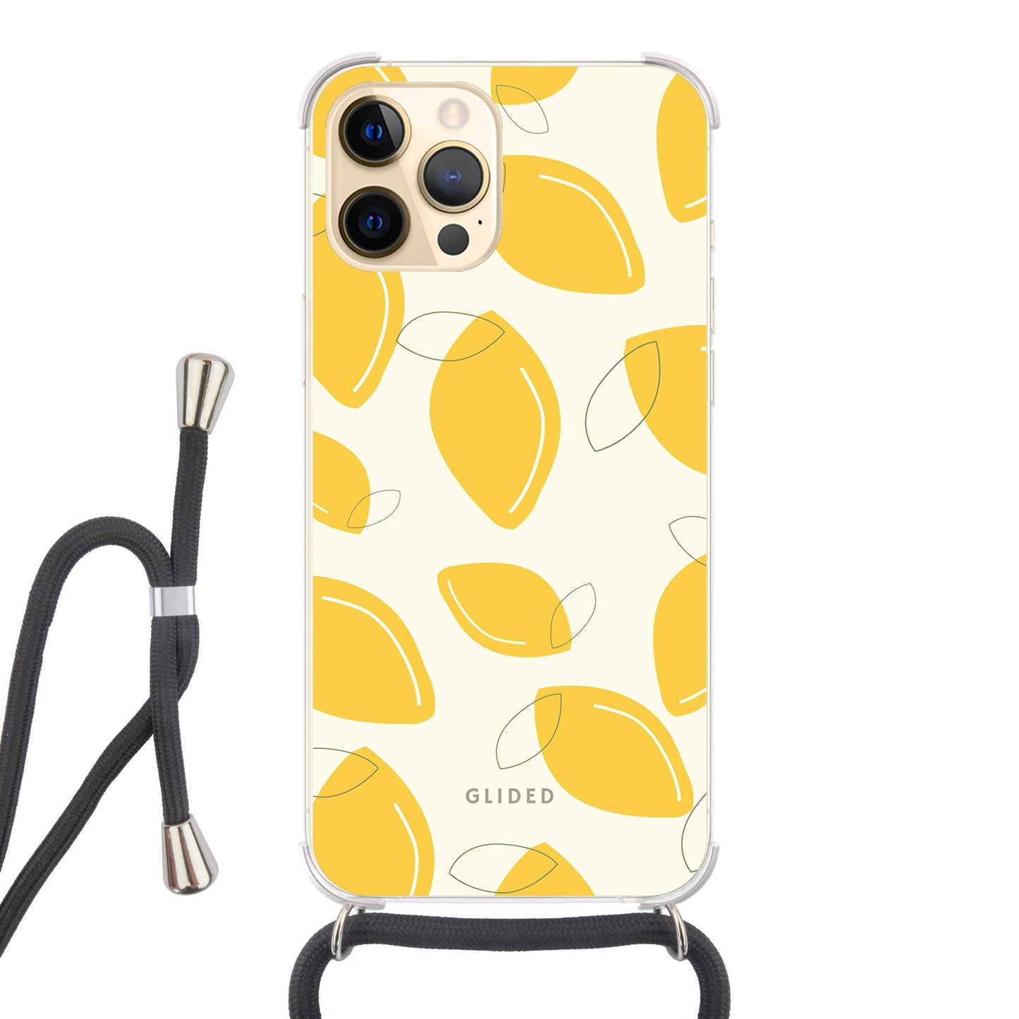 Abstract Lemon - iPhone 12 Pro Max - Crossbody case mit Band