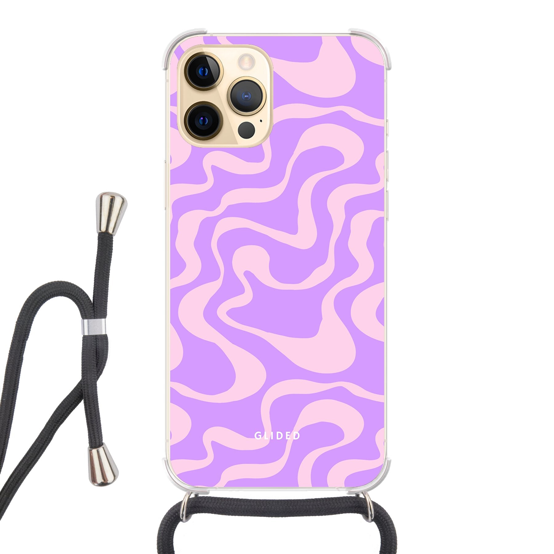 Purple Wave - iPhone 12 Pro Max Handyhülle Crossbody case mit Band