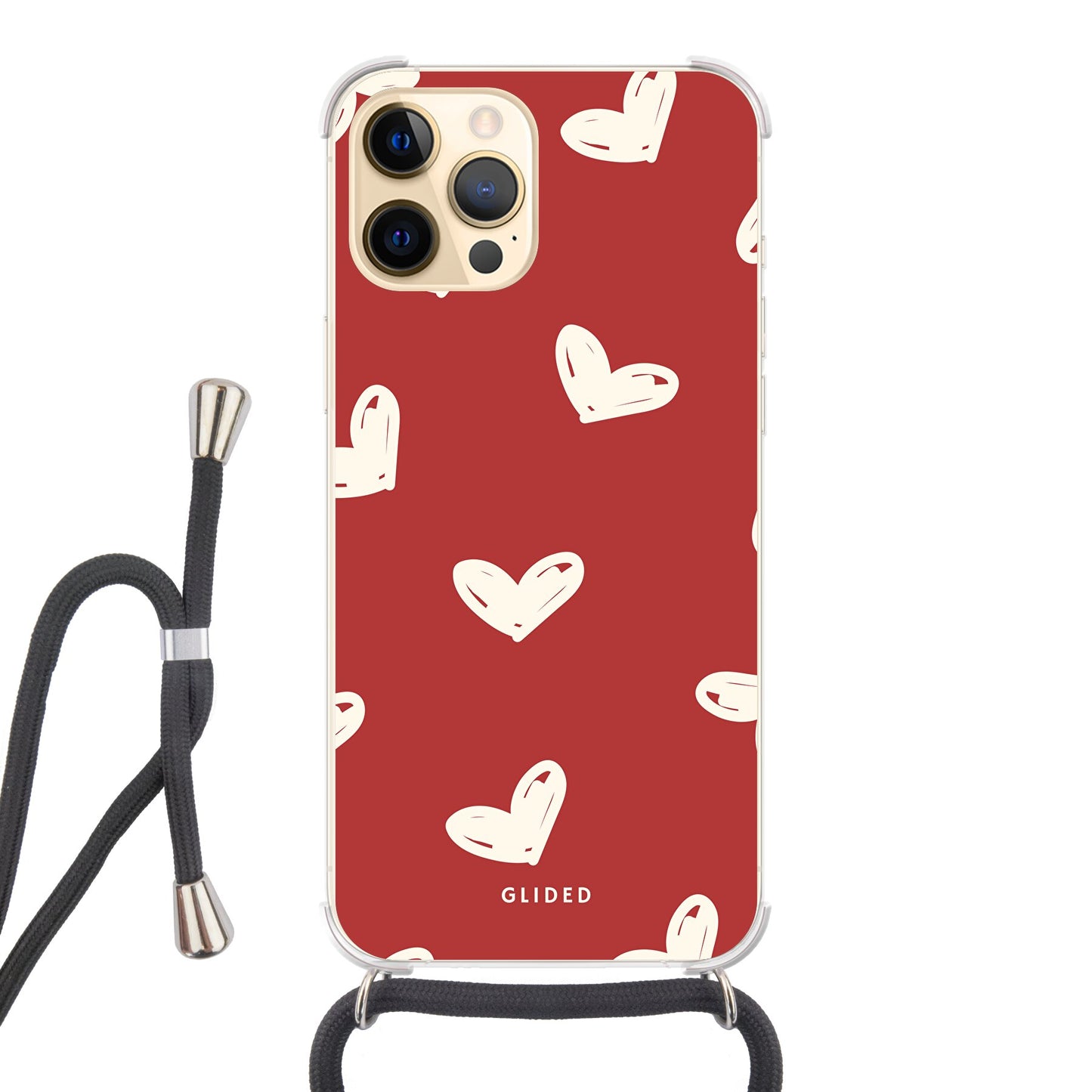 Red Love - iPhone 12 Pro Max - Crossbody case mit Band