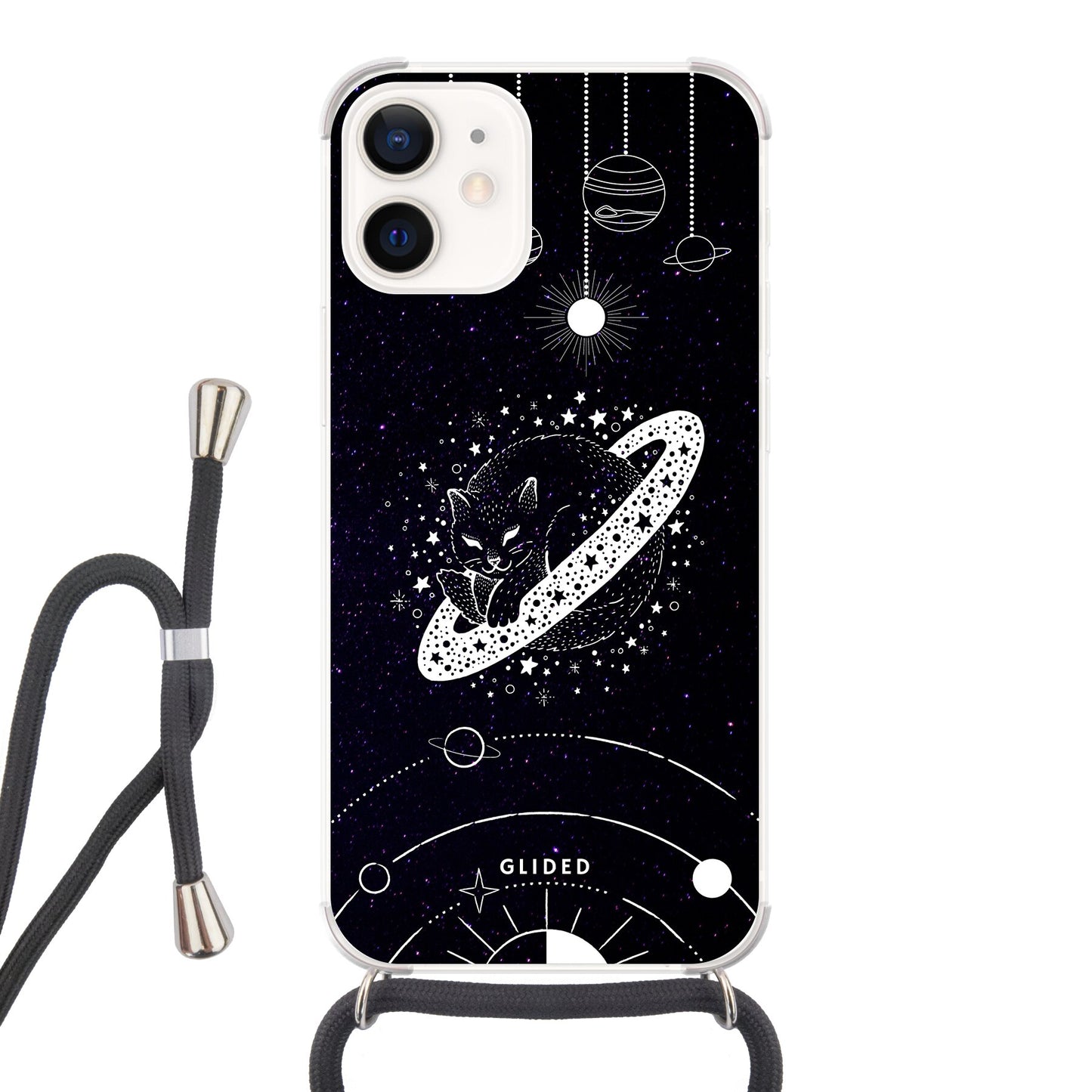 Astro Whiskers - iPhone 12 mini Handyhülle Crossbody case mit Band