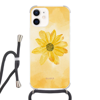Yellow Flower - iPhone 12 mini Handyhülle Crossbody case mit Band