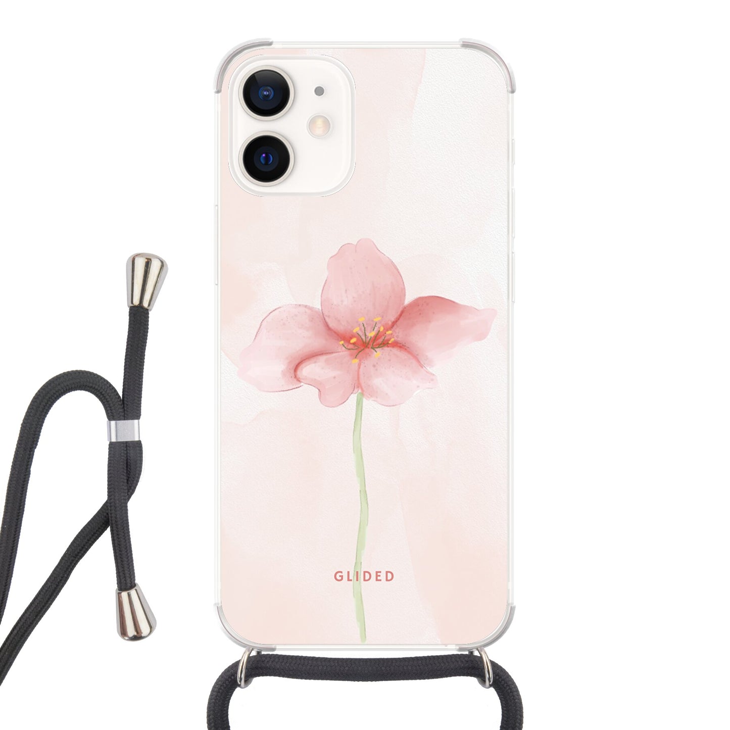 Pastel Flower - iPhone 12 mini Handyhülle Crossbody case mit Band