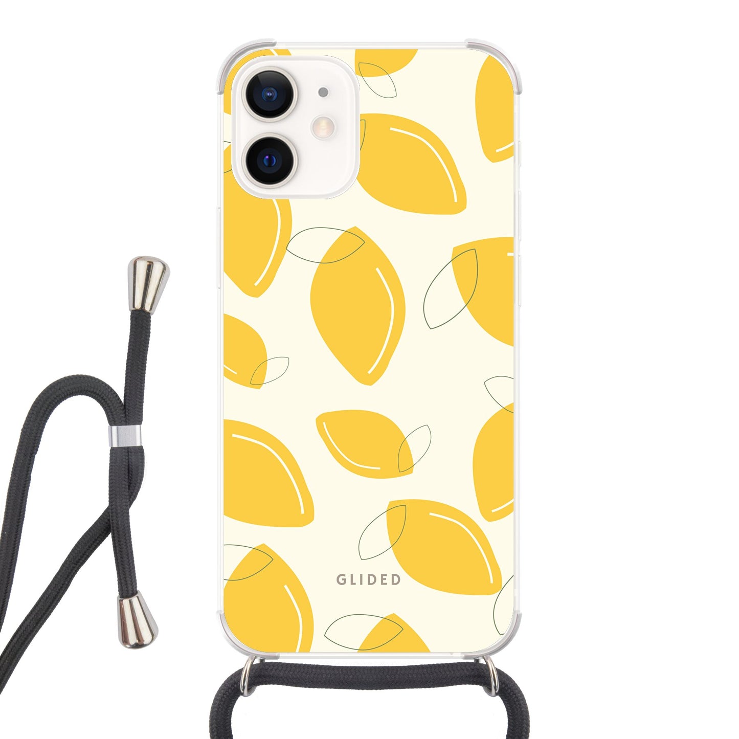 Abstract Lemon - iPhone 12 mini - Crossbody case mit Band
